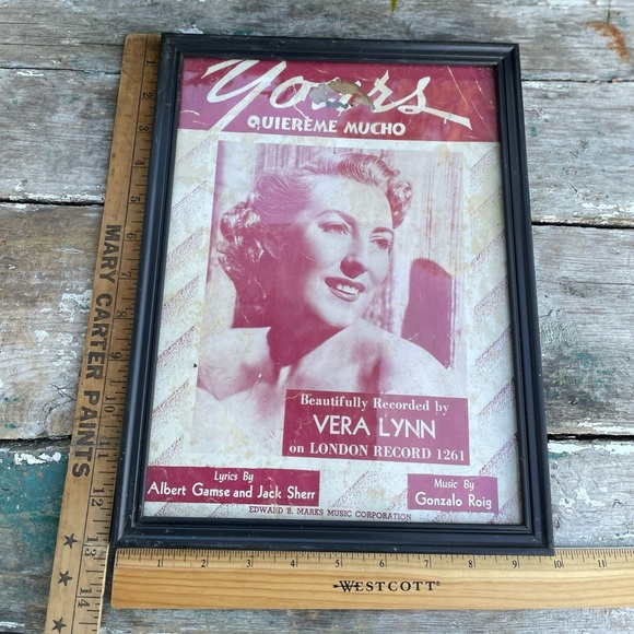 Vintage 1952 Vera Lynn framed music photo - Picture 4 of 4